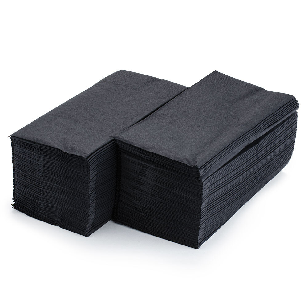 Choice 15" x 17" Customizable Black 2Ply Paper Dinner Napkins 1000