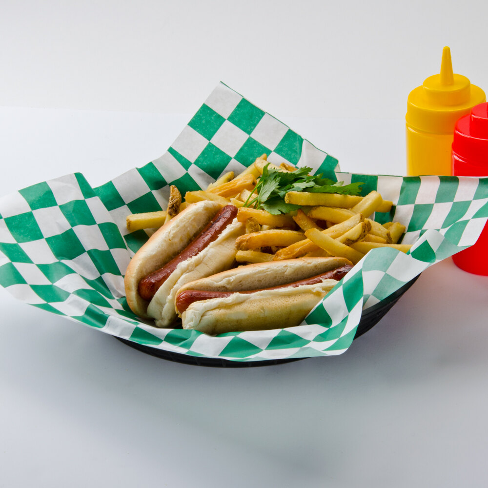 Choice 15" x 15" Green Check Deli Sandwich Wrap Paper 1000 / Pack