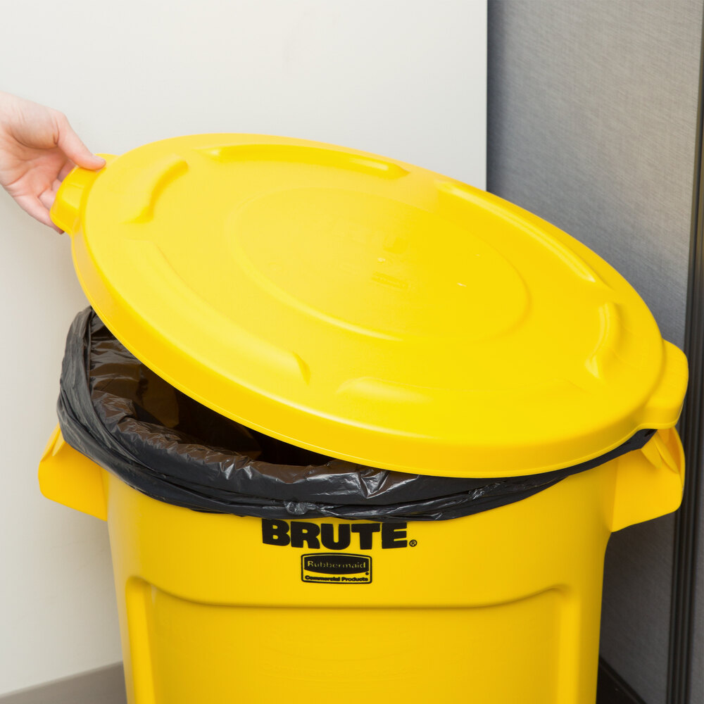 Rubbermaid FG261960YEL BRUTE Yellow 20 Gallon Trash Can Lid