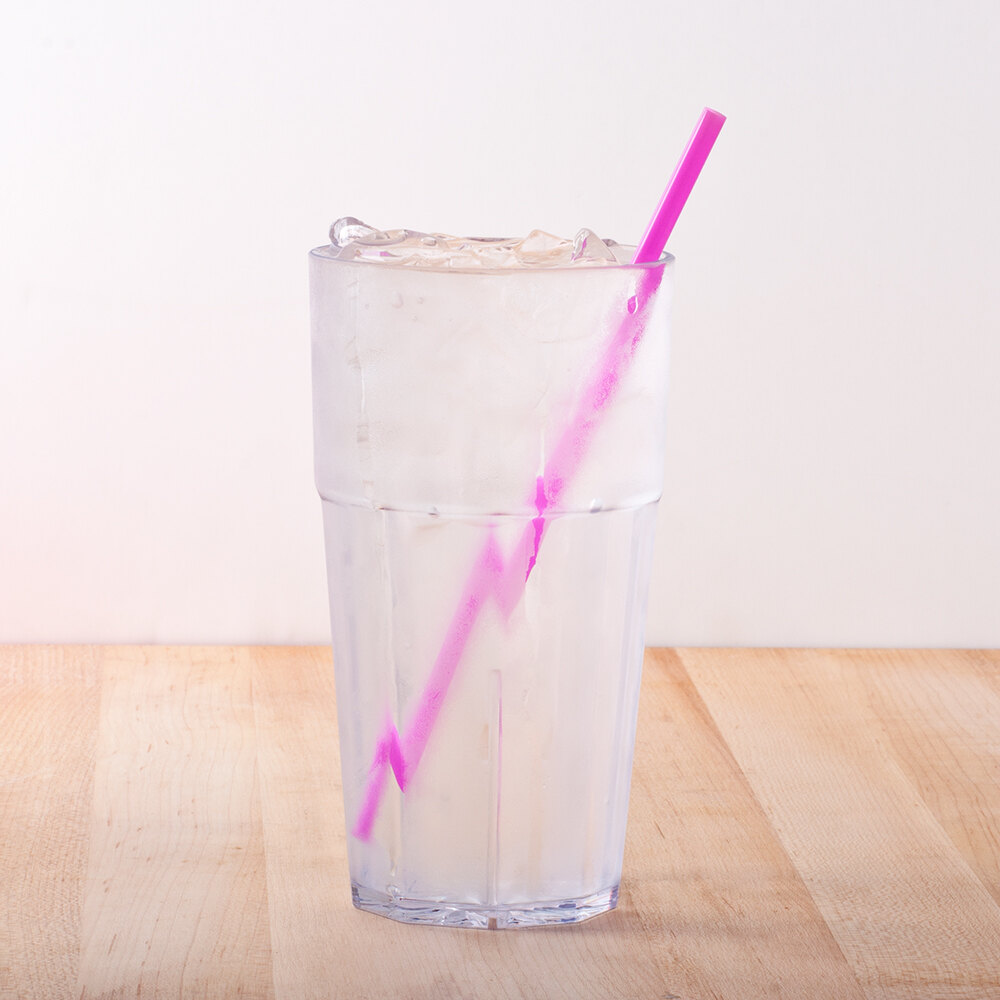 Choice 7 3/4" Jumbo Unwrapped Neon Soda Straw 250 / Box