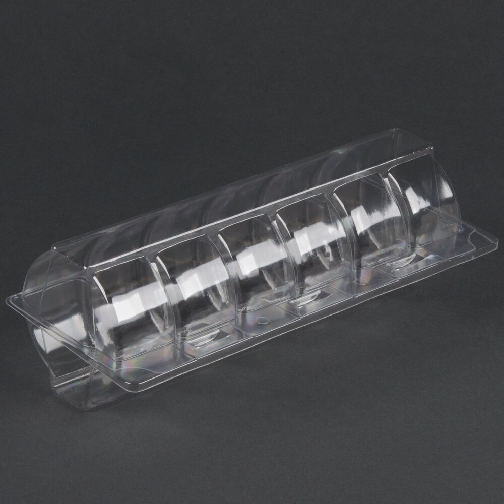 Douglas Stephen 3666 Six Pack Clear Hinged Ice Cream Sandwich Take Out