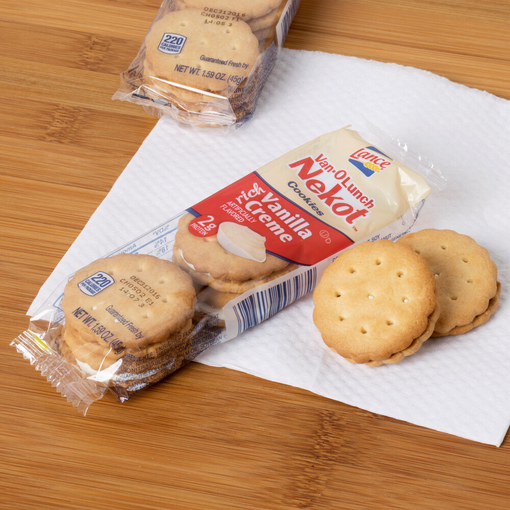 Lance VanOLunch Nekot Vanilla Creme Sandwich Cookies 20 Count Box 6