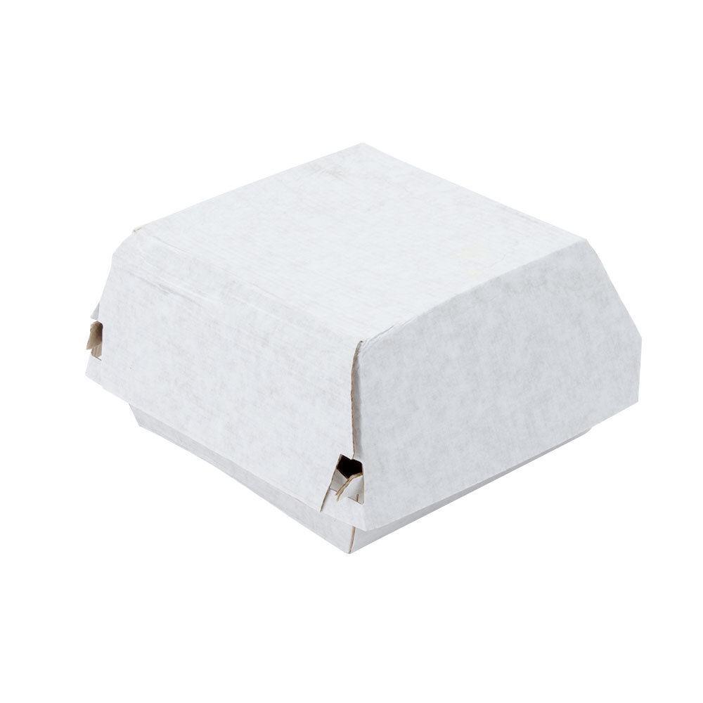 Hamburger Corrugated Clamshell TakeOut Box 400/Case 4" x 4" x 3"