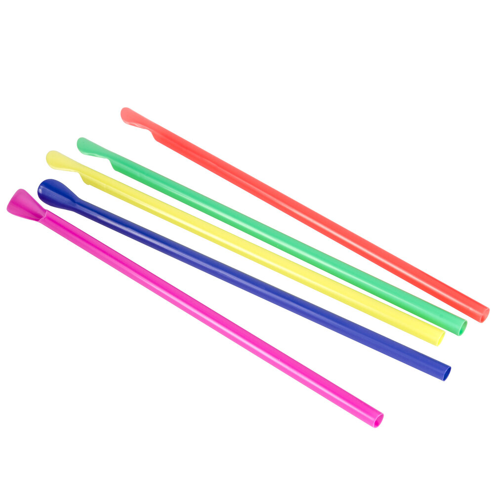 Choice 8" BoldlyColored Spoon Straws 400 / Box
