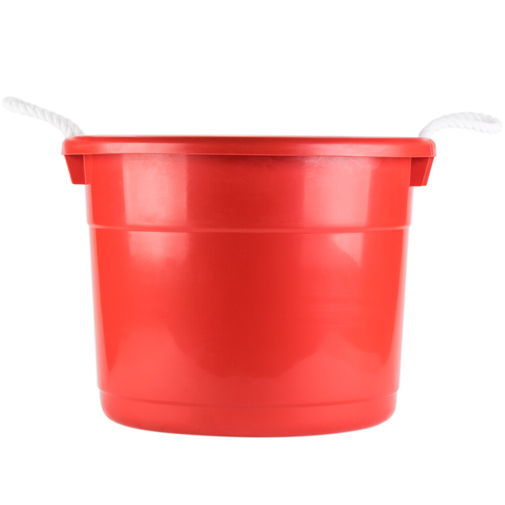 Continental 8119RD Huskee 19 Gallon Red Tub with Rope Handles