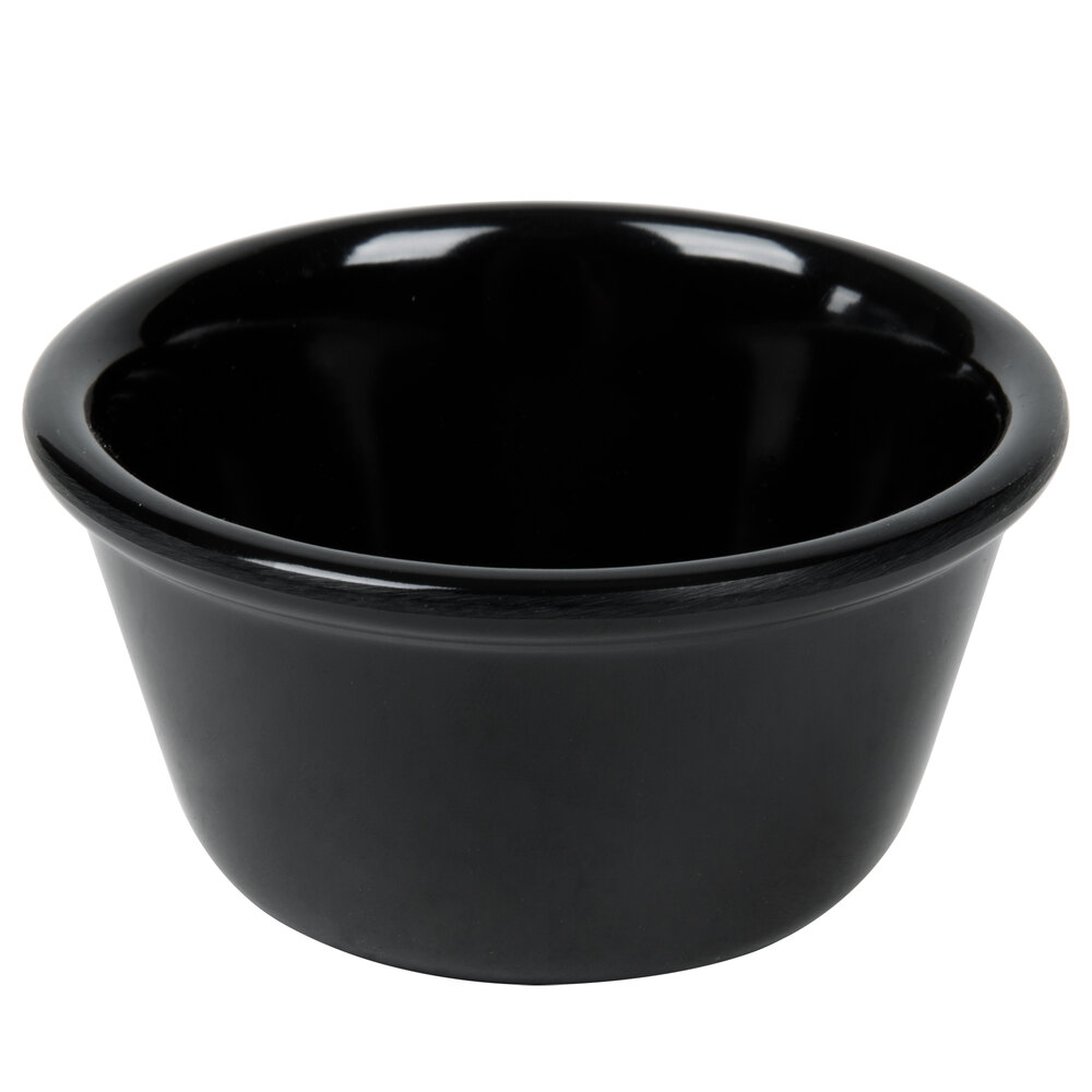 4 oz. Black Smooth Melamine Ramekin 12/Pack