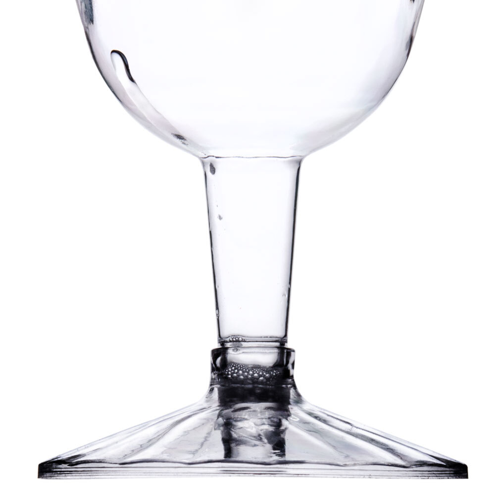 Fineline Flairware 2206 5 oz. Clear Plastic Wine Goblet 2 Piece 360