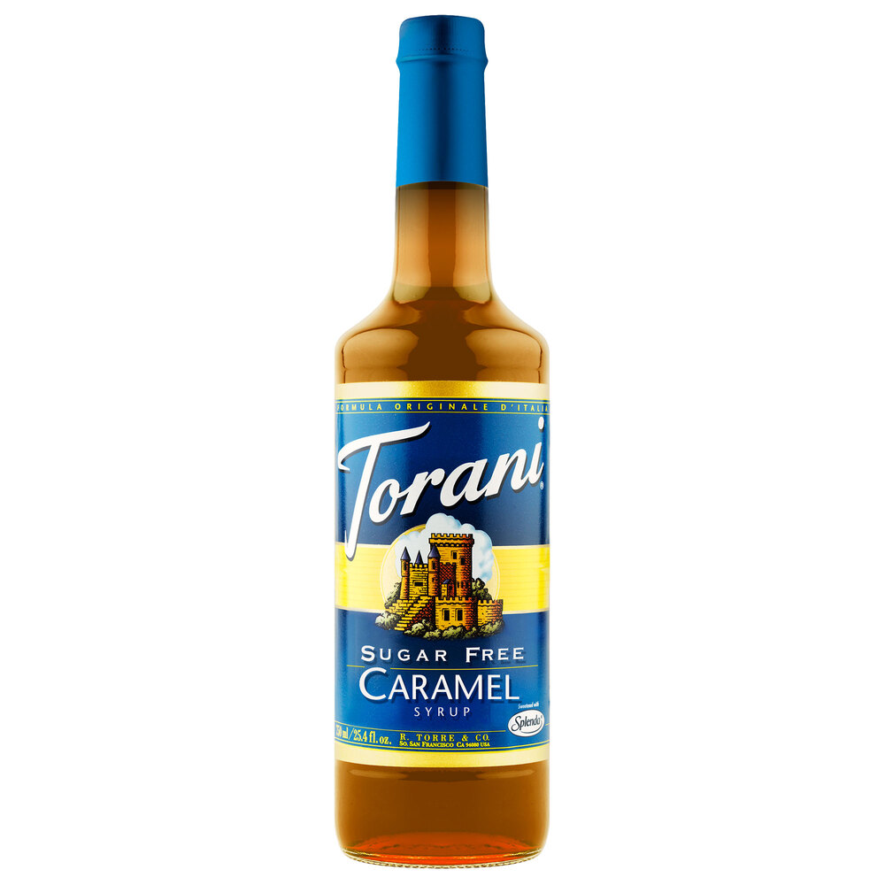 Torani 750 mL Sugar Free Caramel Flavoring Syrup