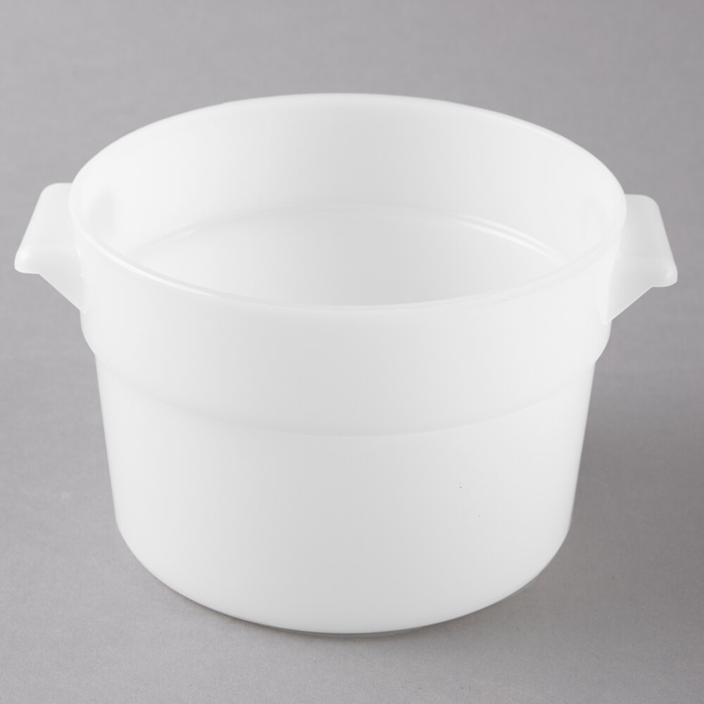 Carlisle 020002 2 Qt. White Round Food Storage Container