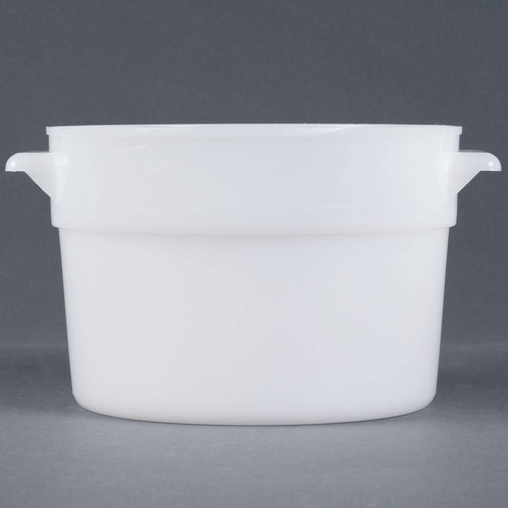 Carlisle 020002 2 Qt. White Round Food Storage Container