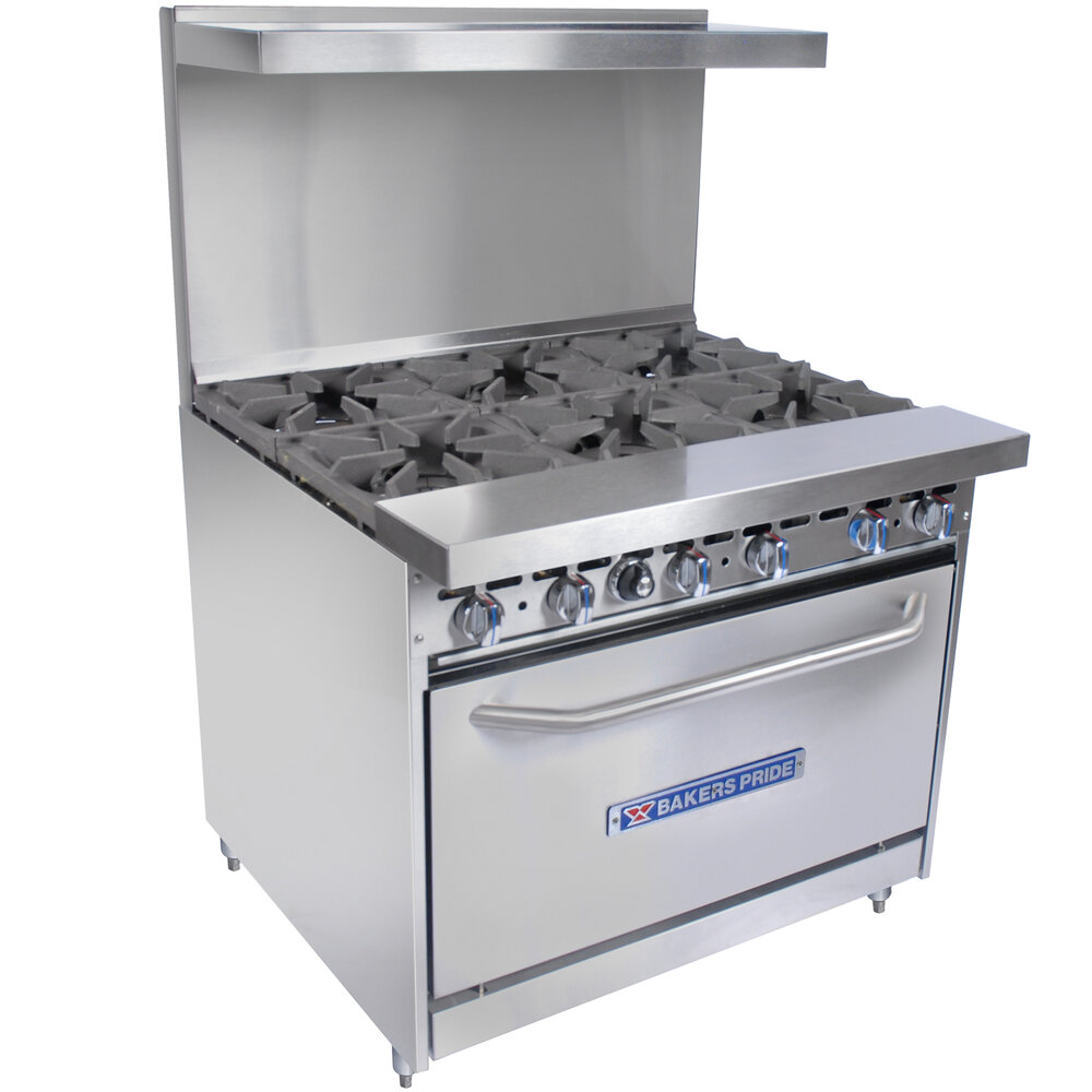 Natural Gas Bakers Pride Restaurant Series 36BP6BS30 6 Burner Gas