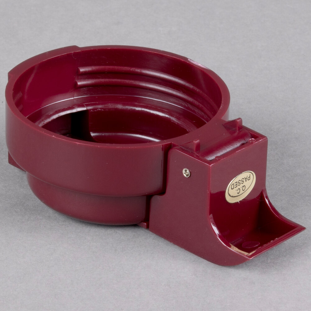 Tablecraft 483 48 oz. Maroon ABS Top Clear Salad Dressing Dispenser Set