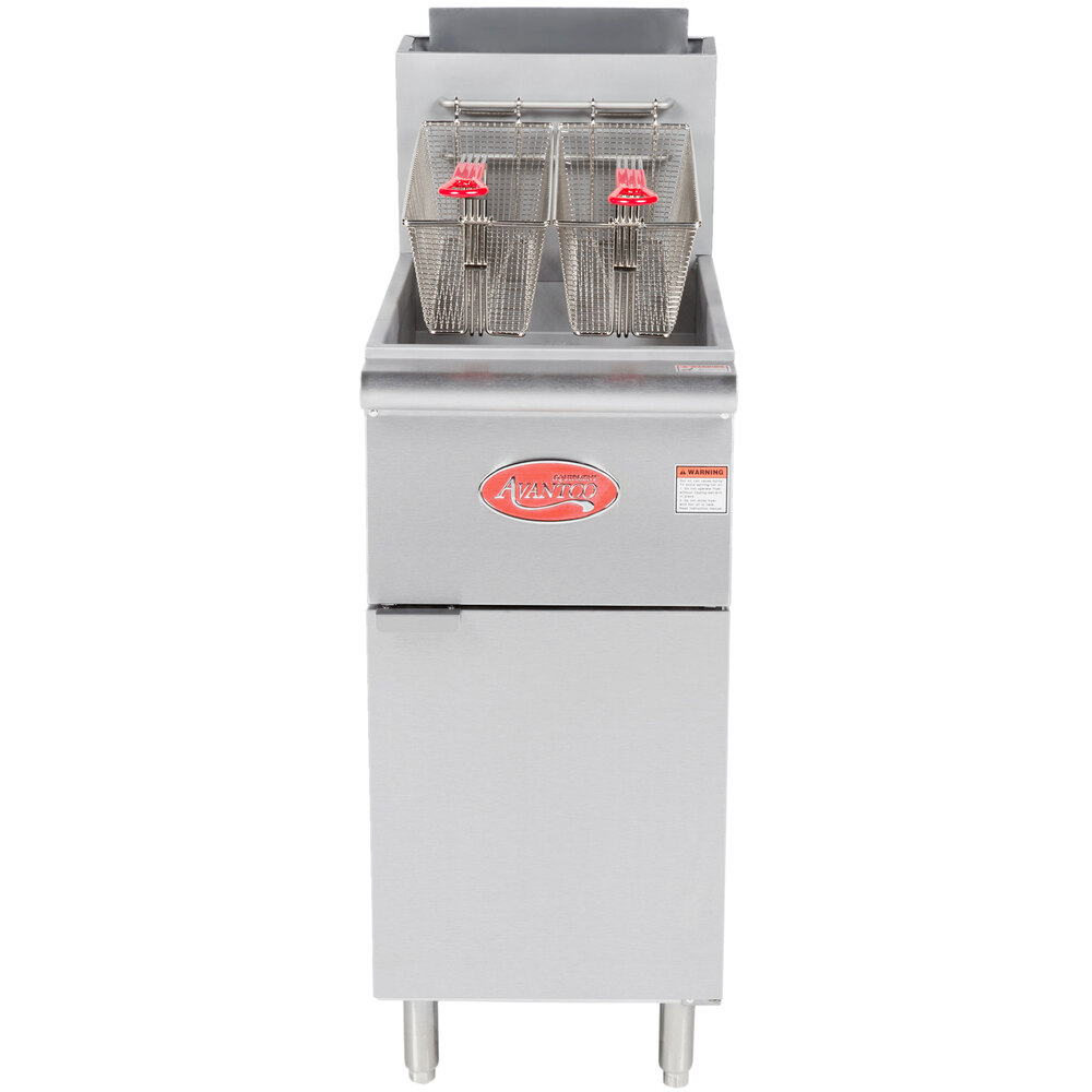 Avantco FF400 Liquid Propane 50 lb. Stainless Steel Floor Fryer