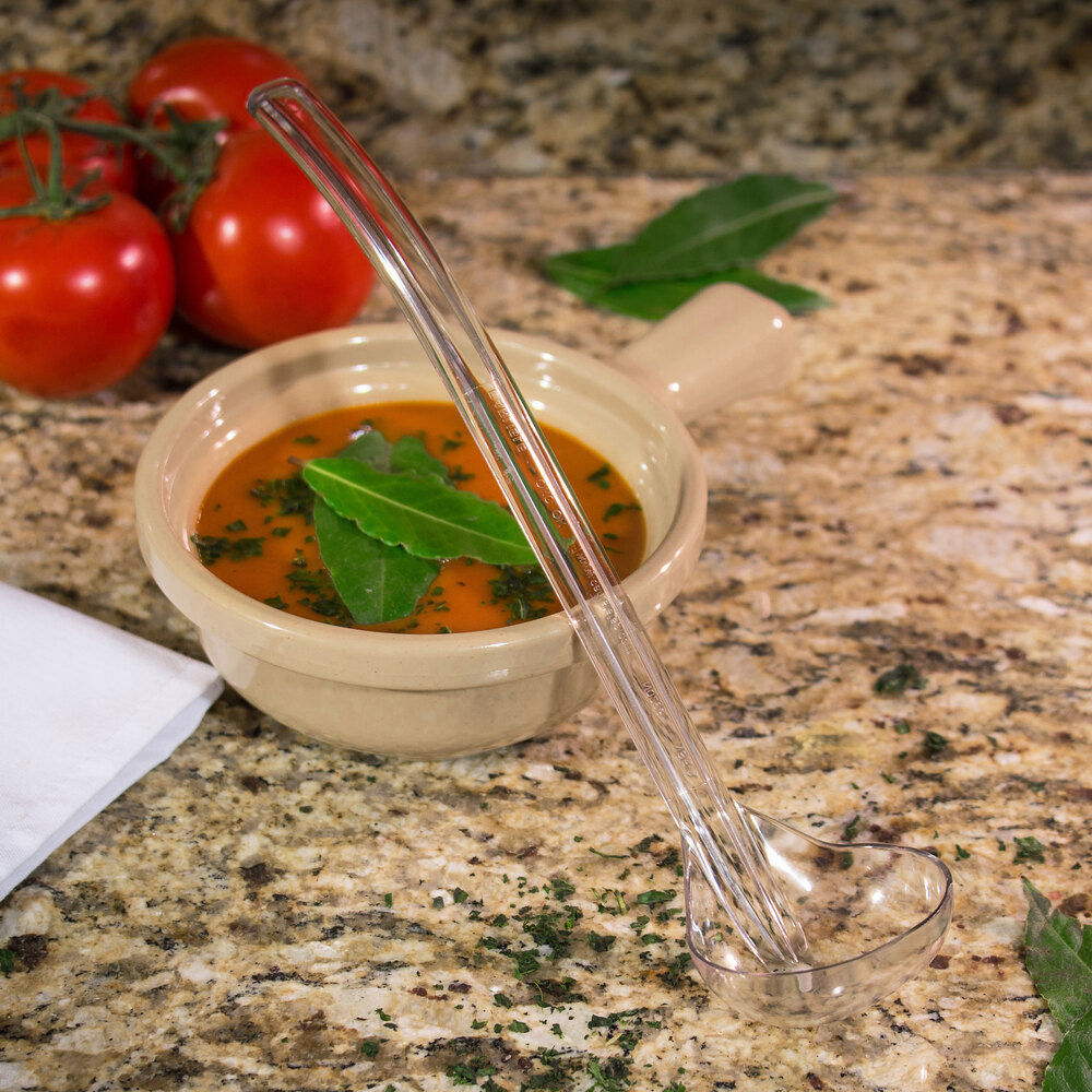 Carlisle 029507 Carly 1 oz. Clear Plain Handle Serving Ladle