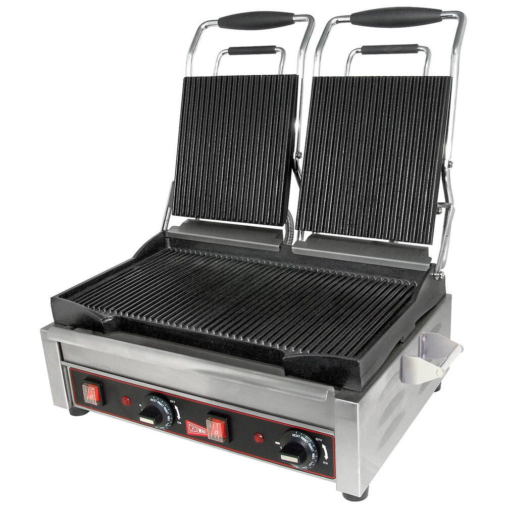 Cecilware SG2LG Double Panini Sandwich Grill with Grooved Grill