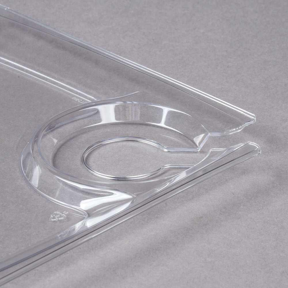 WNA Comet MSCTL 8" Clear Square Milan Plastic Cocktail Plate with Cup