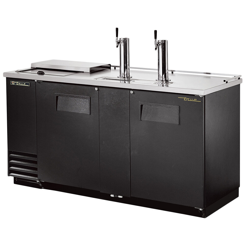 True TDD3CT 70" Three Keg Club Top Kegerator Beer Dispenser with Two Taps