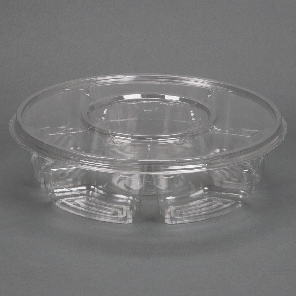 Douglas Stephen Plastics 1205 Deep Clear 6 Compartment Catering Tray