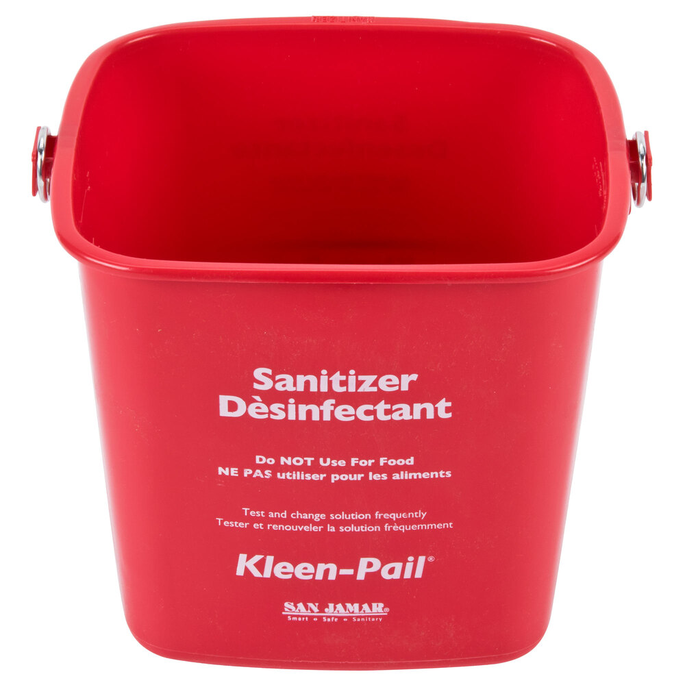 San Jamar KP97RD 3 Qt. Red Sanitizing KleenPail