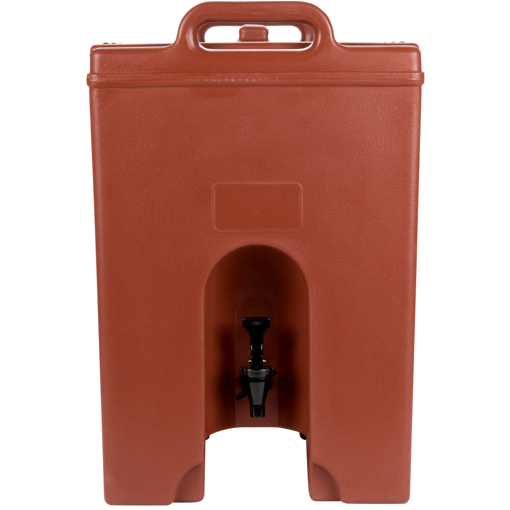 Cambro 1000LCD402 Camtainer 11.75 Gallon Red Brown Insulated Beverage
