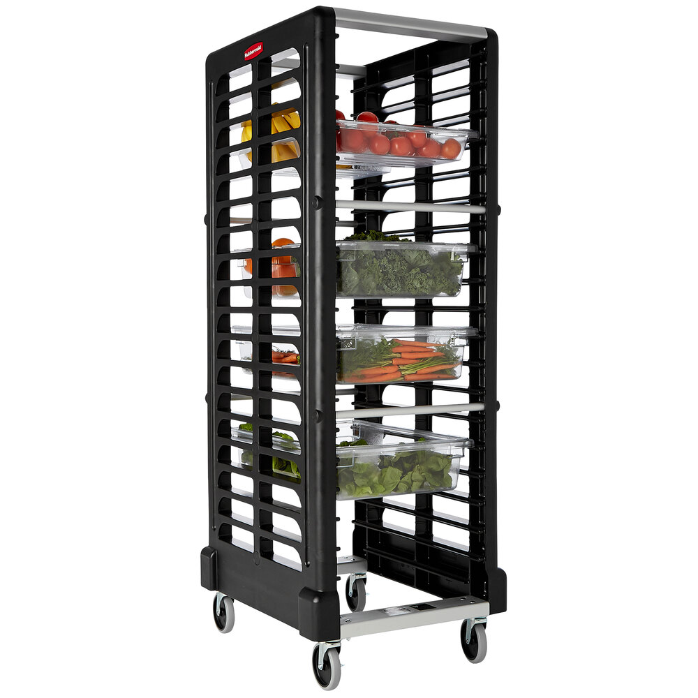 Rubbermaid 3320 18 Pan End Load Max System Black Bun / Sheet Pan Rack
