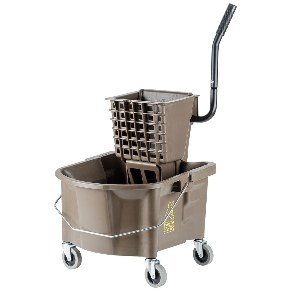 Continental 226312BZ 26 Qt. Bronze Splash Guard Mop Bucket with Side