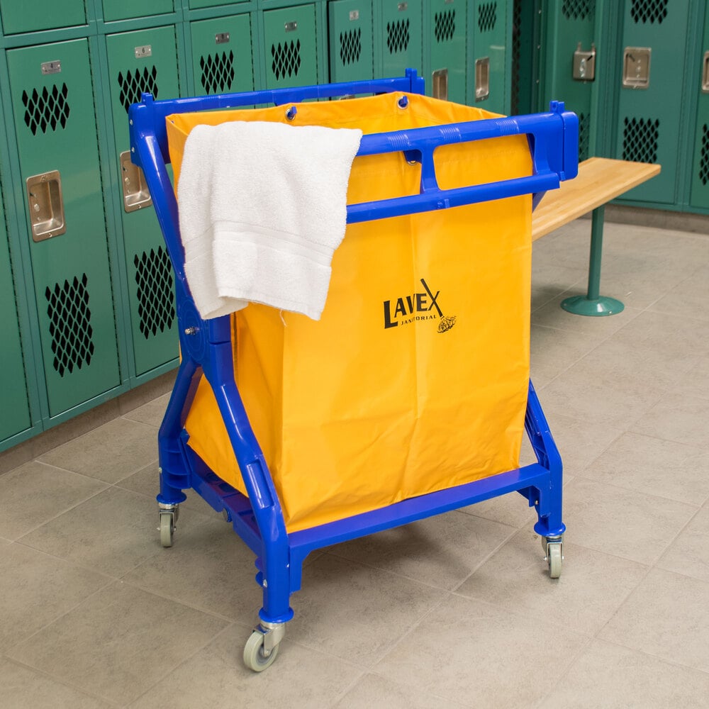 Lavex Lodging 10 Bushel Commercial Rolling Laundry / Trash Cart