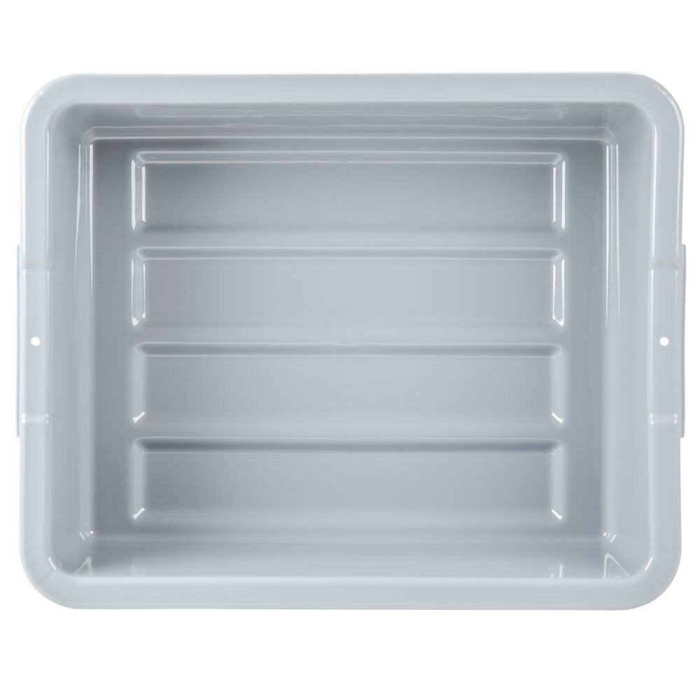 Rubbermaid FG335192GRAY Gray 21 1/2" x 17" x 7" Plastic Bus Tub, Bus Box