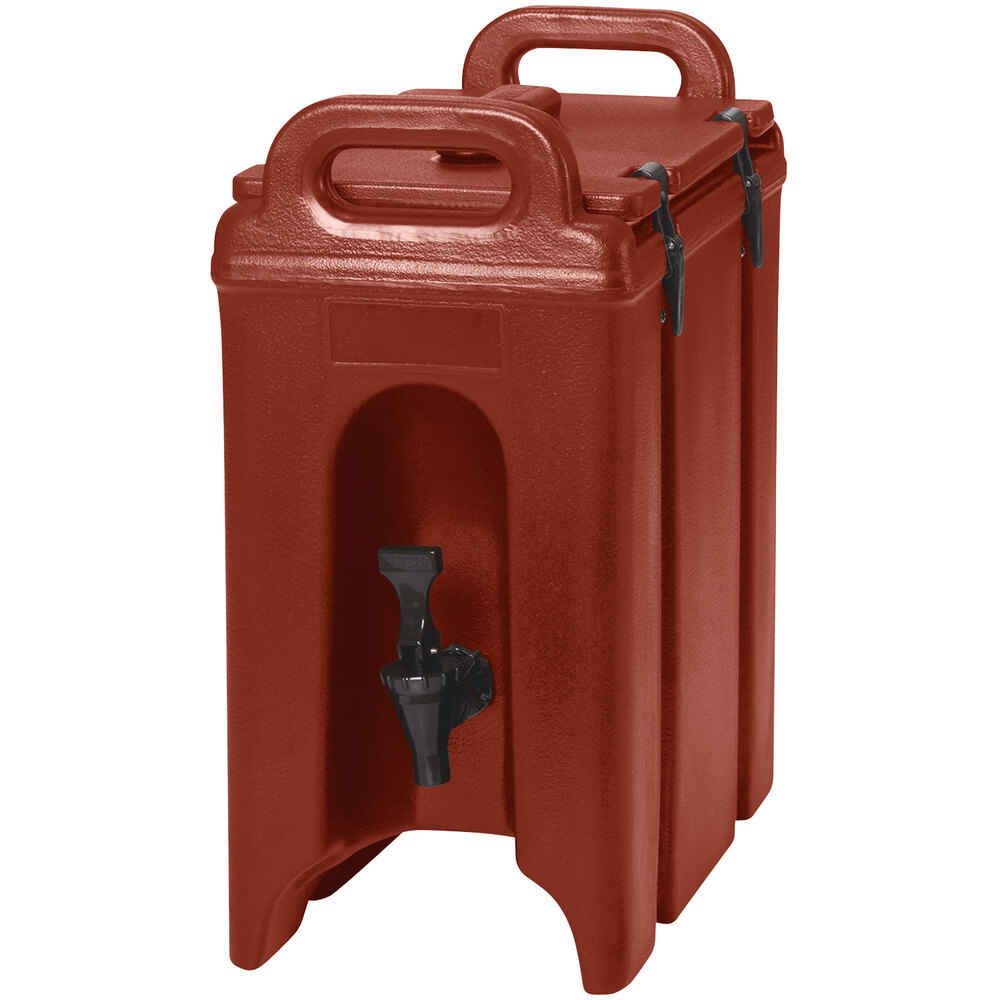 Cambro 250LCD402 Camtainer 2.5 Gallon Brick Red Insulated Beverage