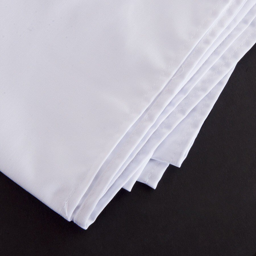 White Hemmed Poly Cotton Tablecloth 54" x 120"