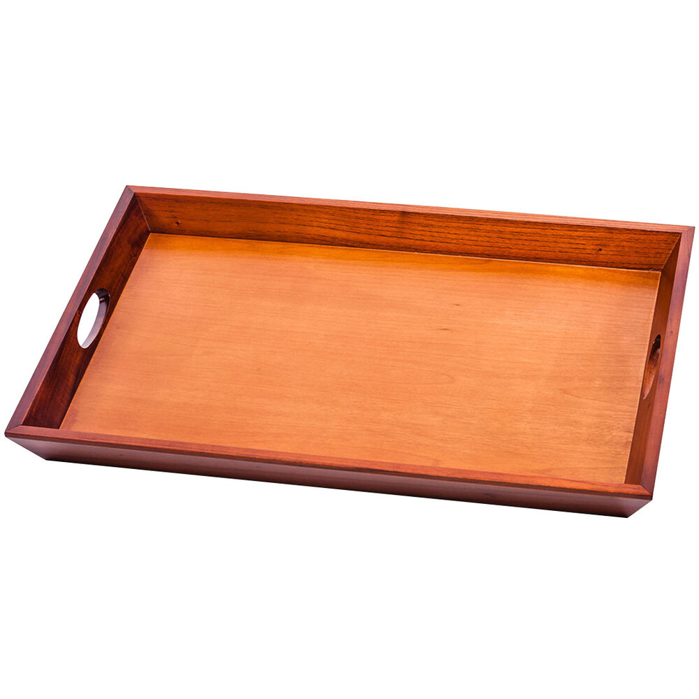 Wooden Room Service Tray with Handles 28" x 18"