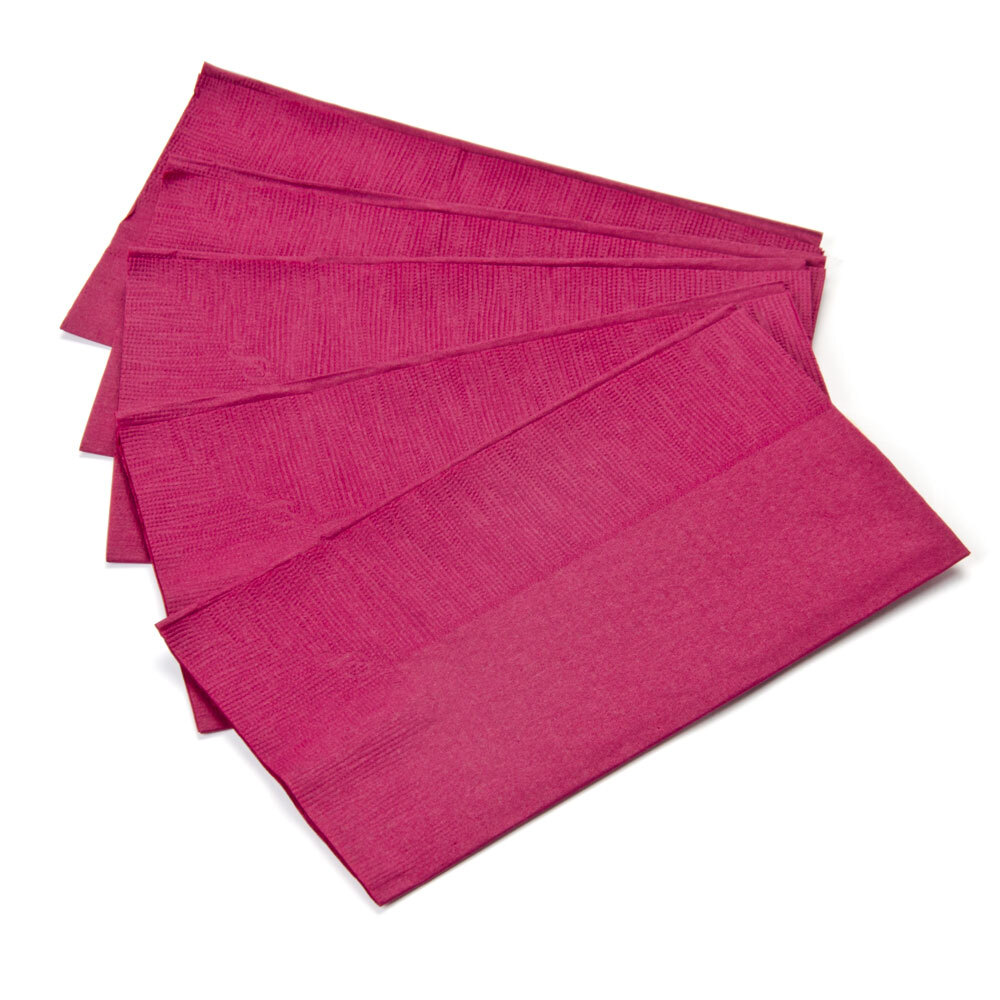 Choice 15" x 17" Customizable Burgundy 2Ply Paper Dinner Napkins