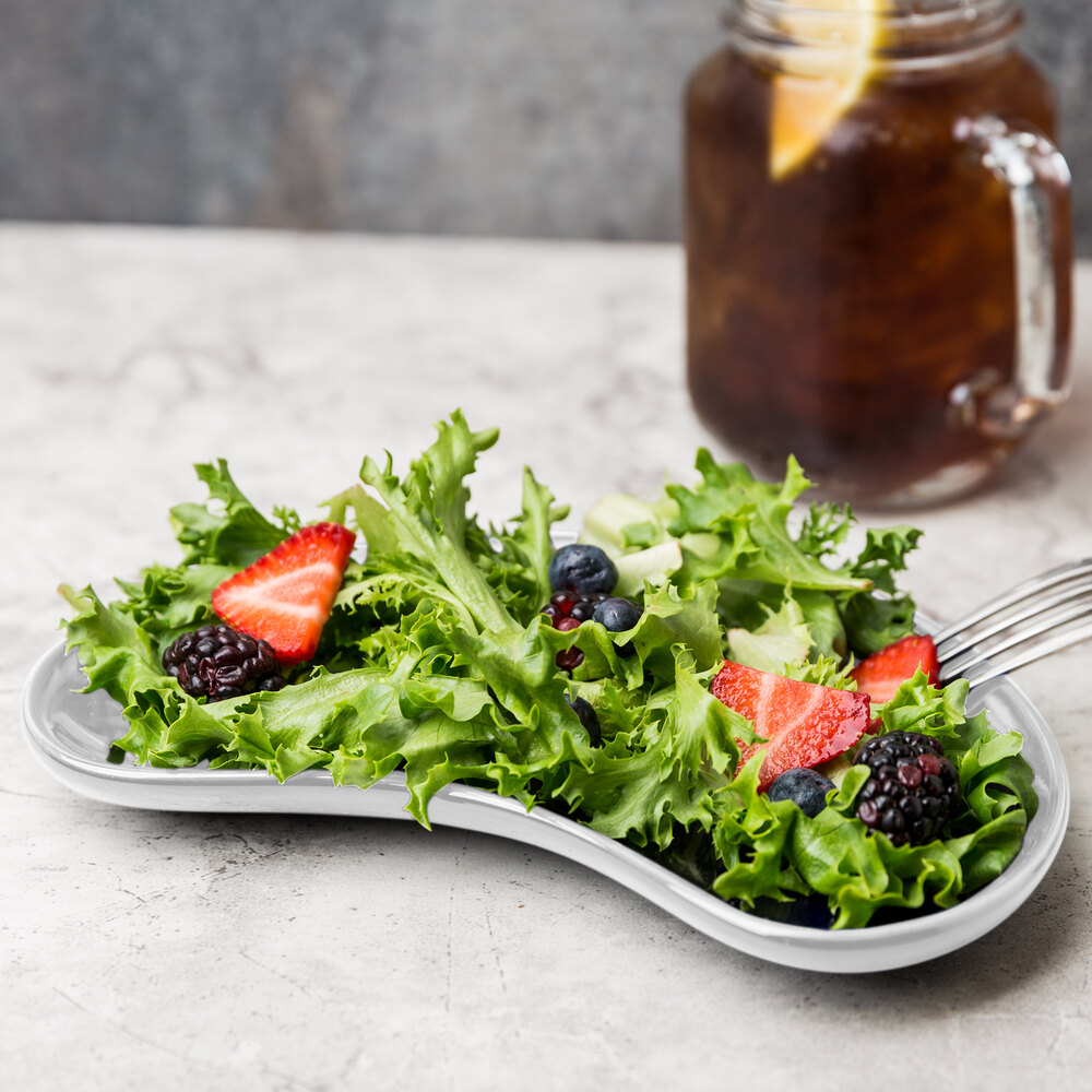 CAC CRS8 Festiware Crescent Shaped Salad Plate 8 3/4" x 5" Super White 36/Case