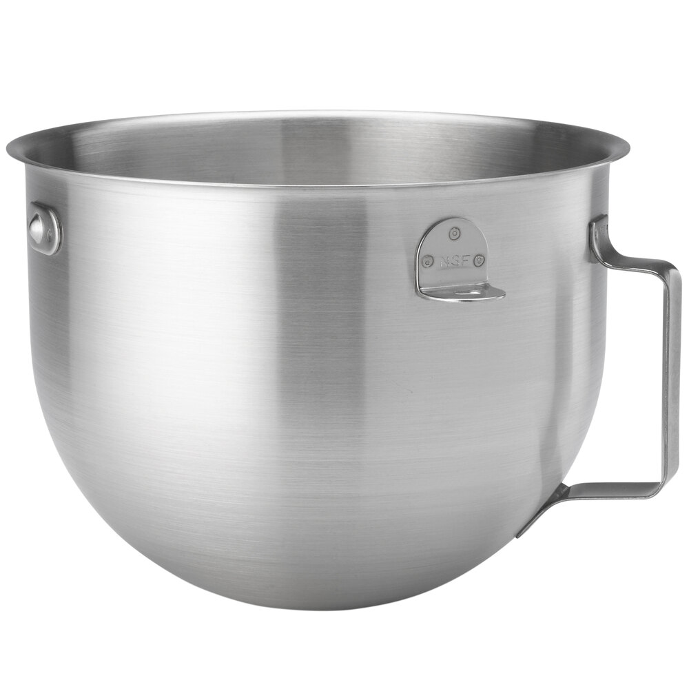 KitchenAid KN25NSF Brushed Stainless Steel 5 Qt. NSF Mixing Bowl with Stainless Steel Mixing Bowl With Handle