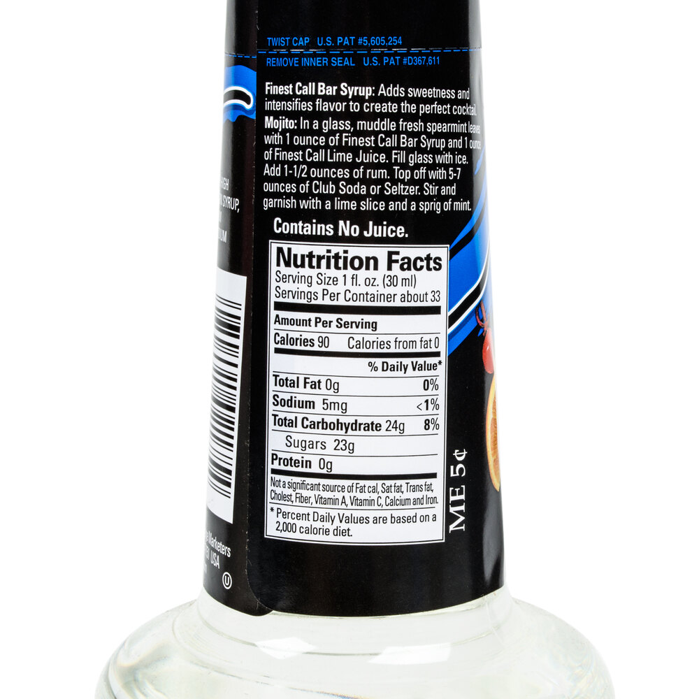 Finest Call Premium Bar / Simple Syrup Drink Mix 1 Liter