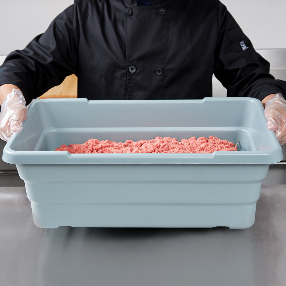 15" x 24" x 8" Gray Meat Lug Tote Box
