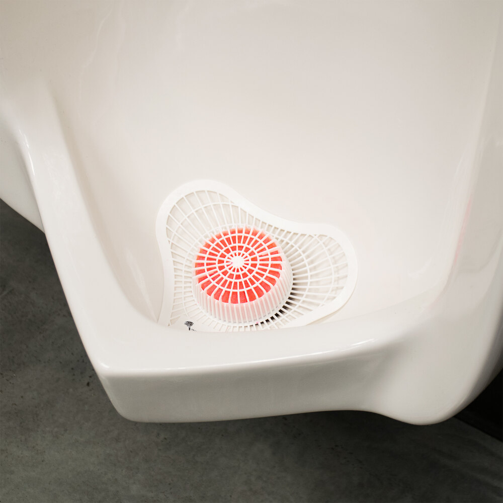 Lavex Janitorial Urinal Screen with Strawberry Block
