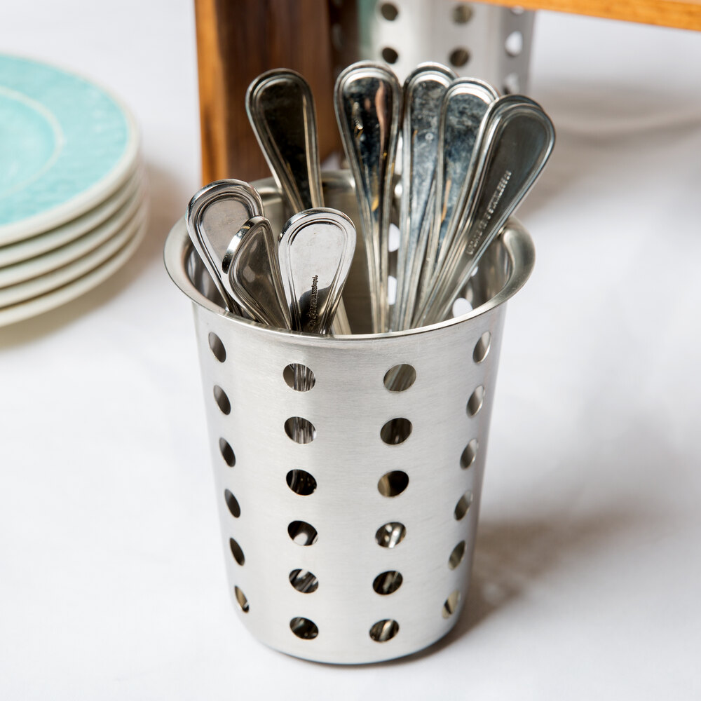 Perforated Metal Flatware Cylinder