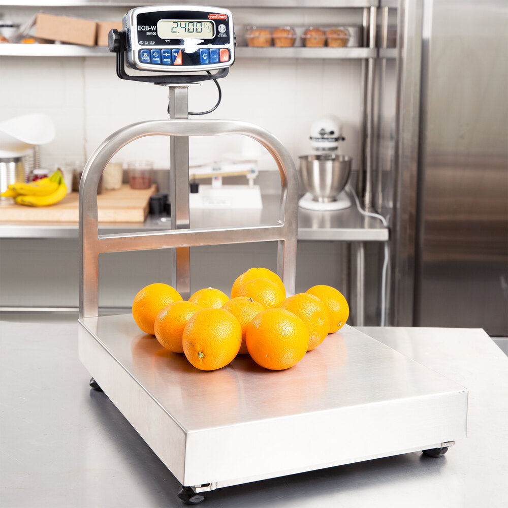 Torrey EQB 50/100W Stainless Steel Bench Scale – 100 Lb X 0.05 Lb Capacity, Washdown, Hermetically Sealed Indicator, New
