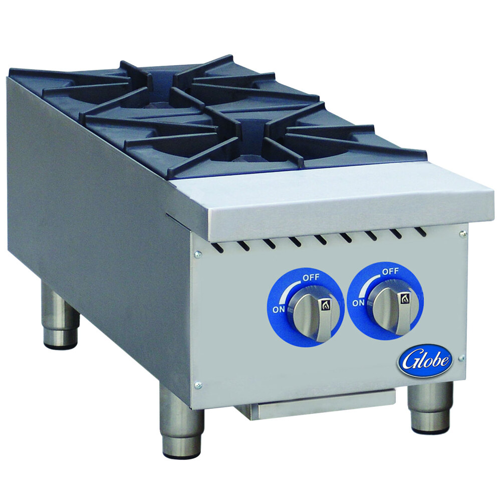 Globe GHP12G 12" Countertop Gas Hot Plate 44,000 BTU