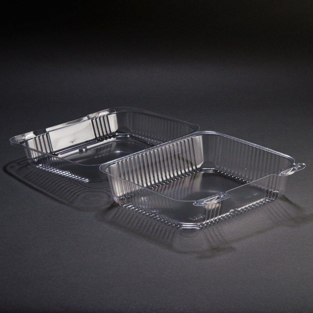 Durable Packaging PXT895 Tall 8" x 8" Clear Hinged