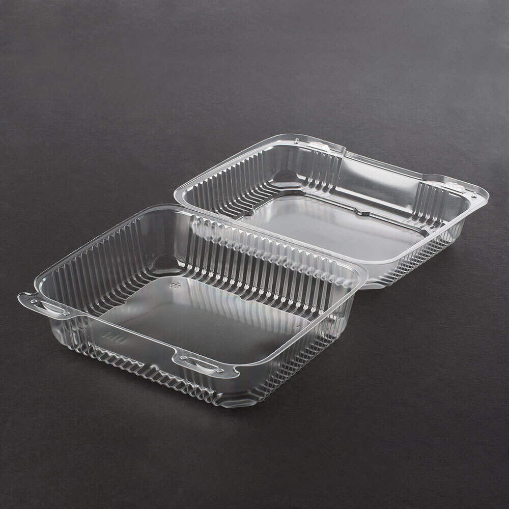 Durable Packaging PXT895 Tall 8" x 8" Clear Hinged