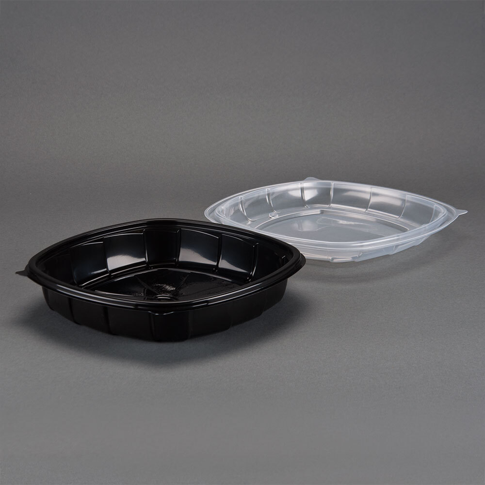 10" x 10" x 3" Microwaveable Plastic Hinged TakeOut Container 148 / Case