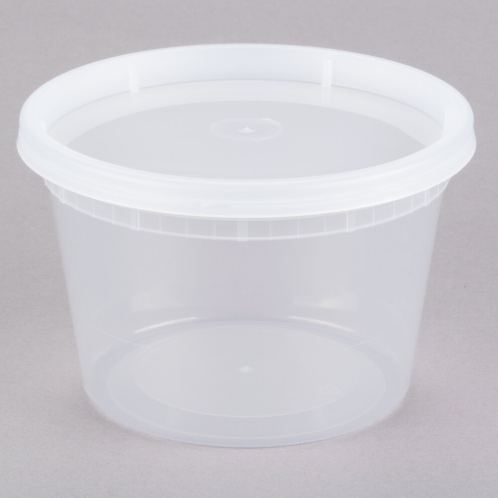 16 oz. Microwavable Translucent Plastic Deli Container
