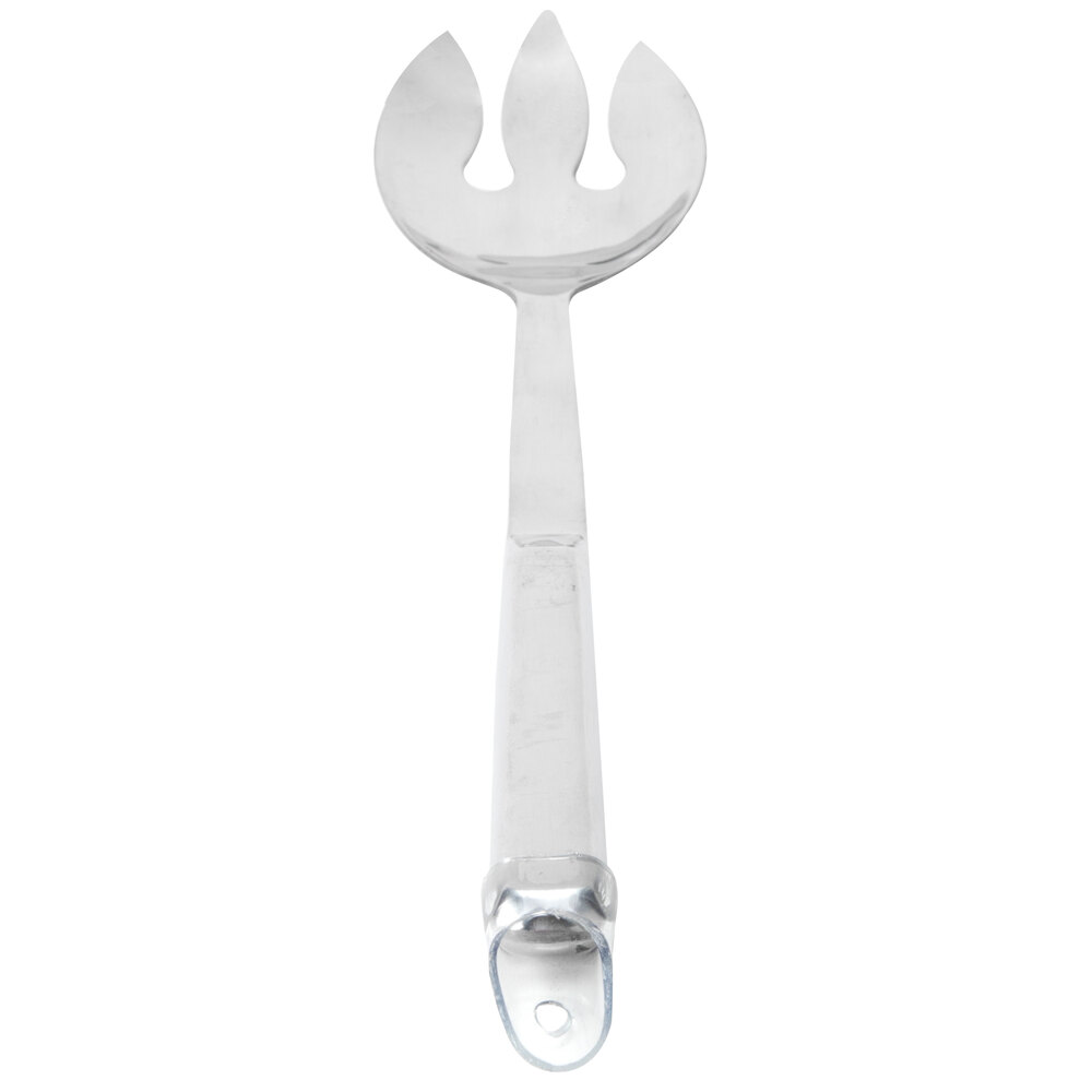 11 3/4" Hollow Stainless Steel Handle Notched Salad Spoon