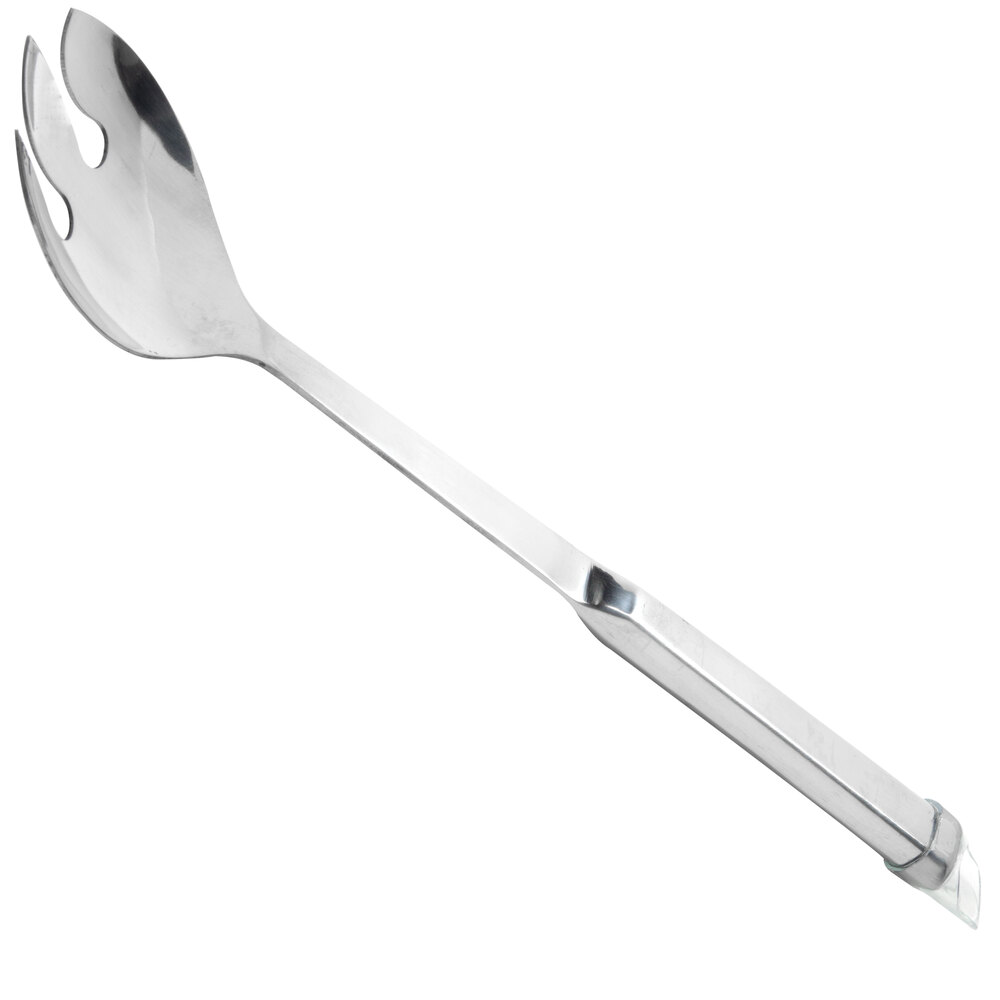 11 3/4" Hollow Stainless Steel Handle Notched Salad Spoon