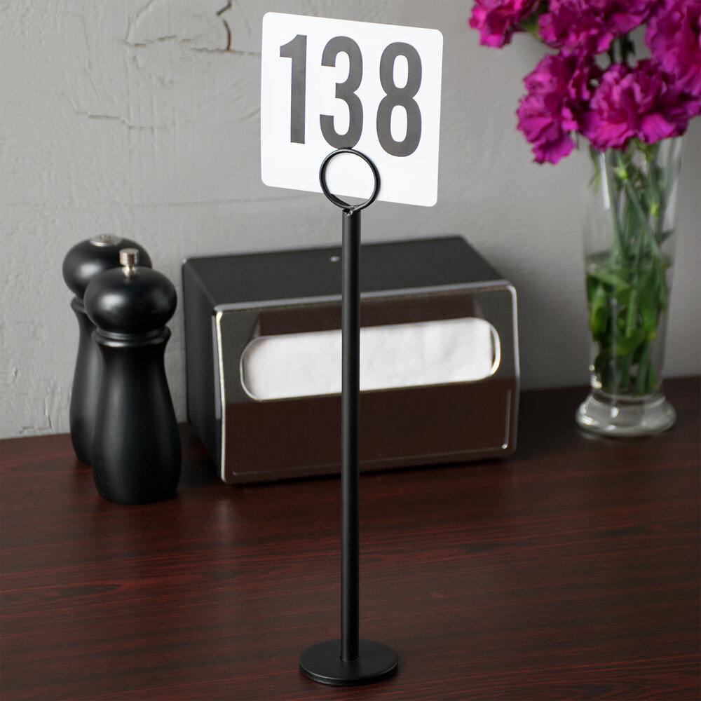 Tablecraft BK1912 12" Black Flat Bottom Menu / Card Holder