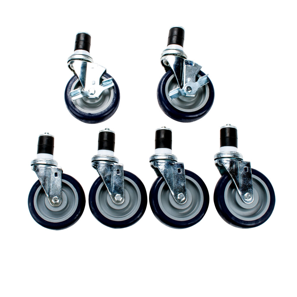 5" Caster Set for Work Tables and Equipment Stands with 6 Casters