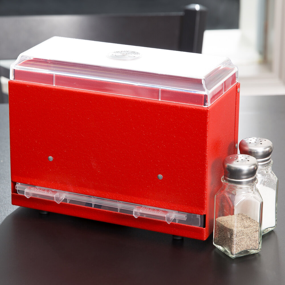 Vollrath 382502 Straw Boss Single Sided Bulk Straw Dispenser Red