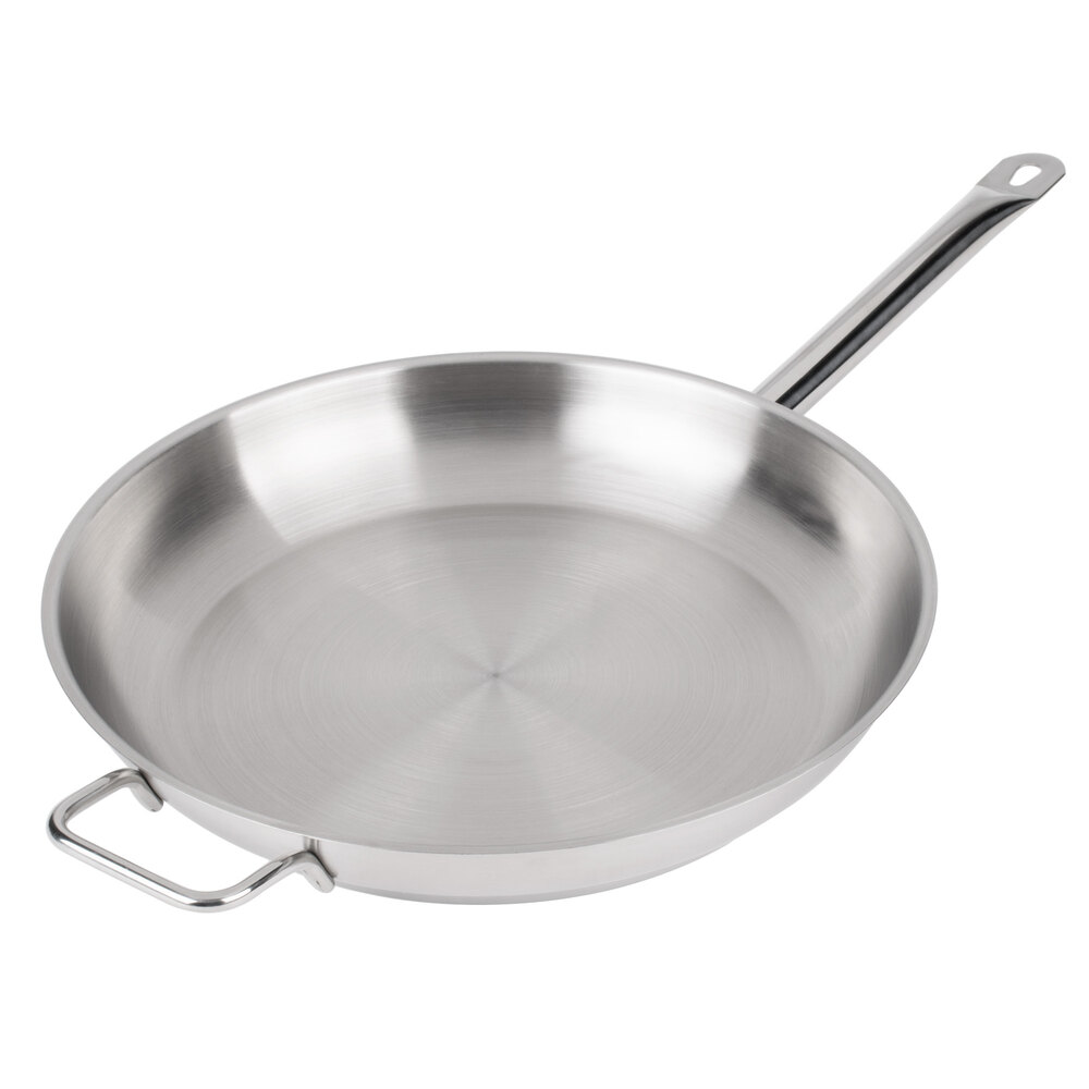 12" AluminumClad Stainless Steel Fry Pan with Helper Handle